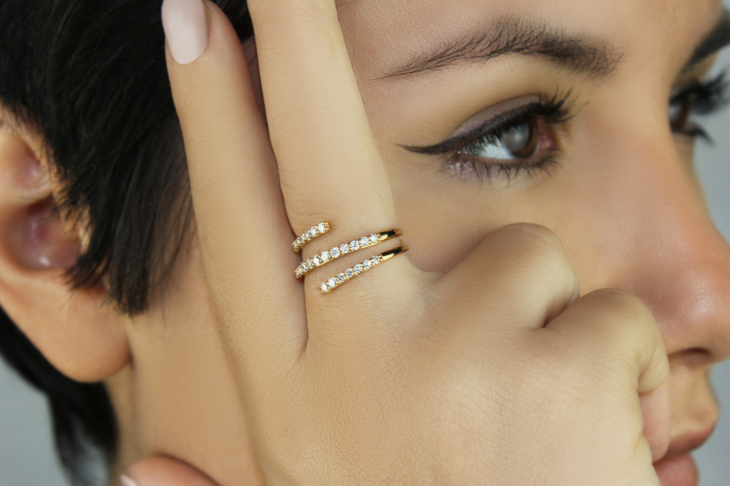 Belantina 1/2 Carat Diamond Spiral Wrap Ring In 14k Solid Gold