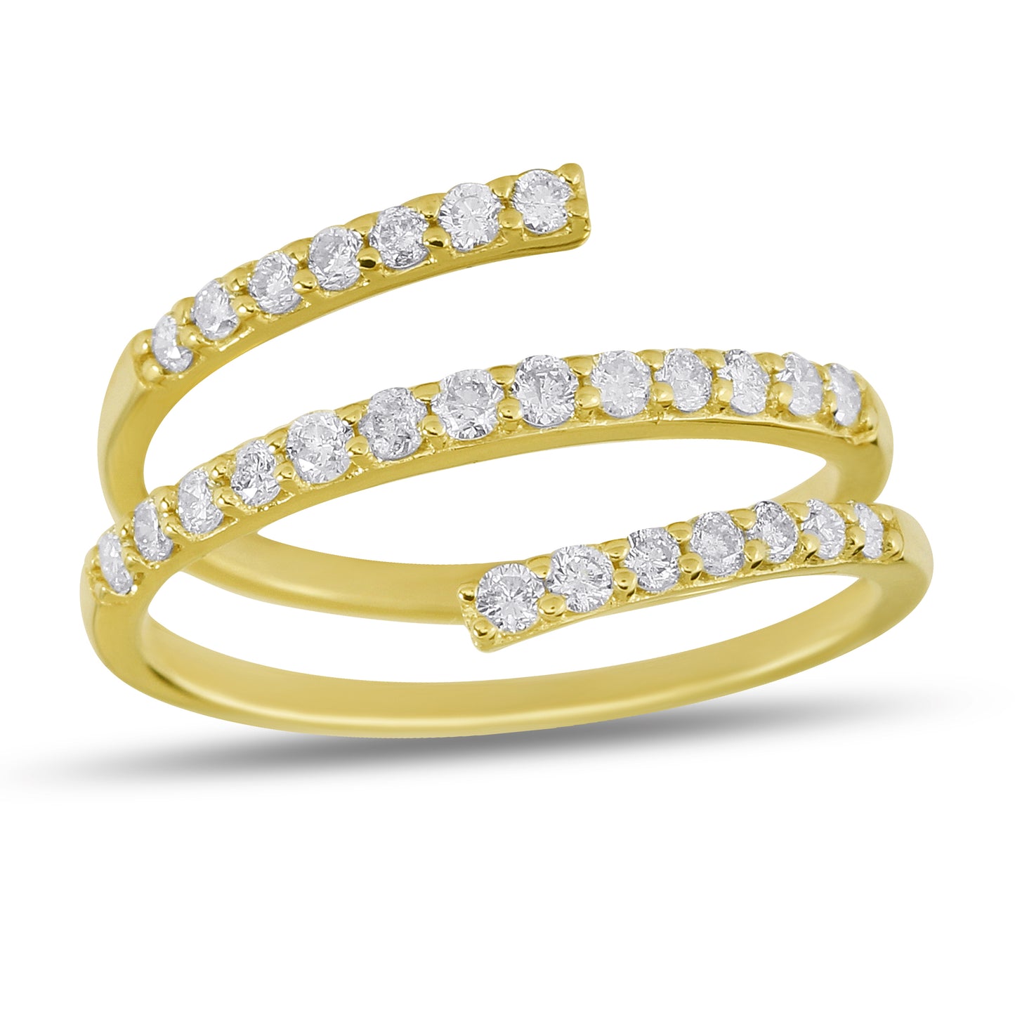 Belantina 1/2 Carat Diamond Spiral Wrap Ring In 14k Solid Gold