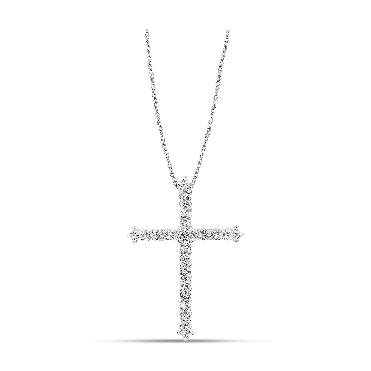 Belantina 1/4 Carat Natural Diamond Cross Pendant Set In Solid 14K Gold