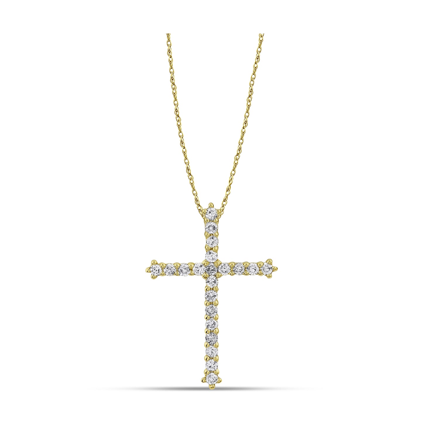 Belantina 1/4 Carat Natural Diamond Cross Pendant Set In Solid 14K Gold