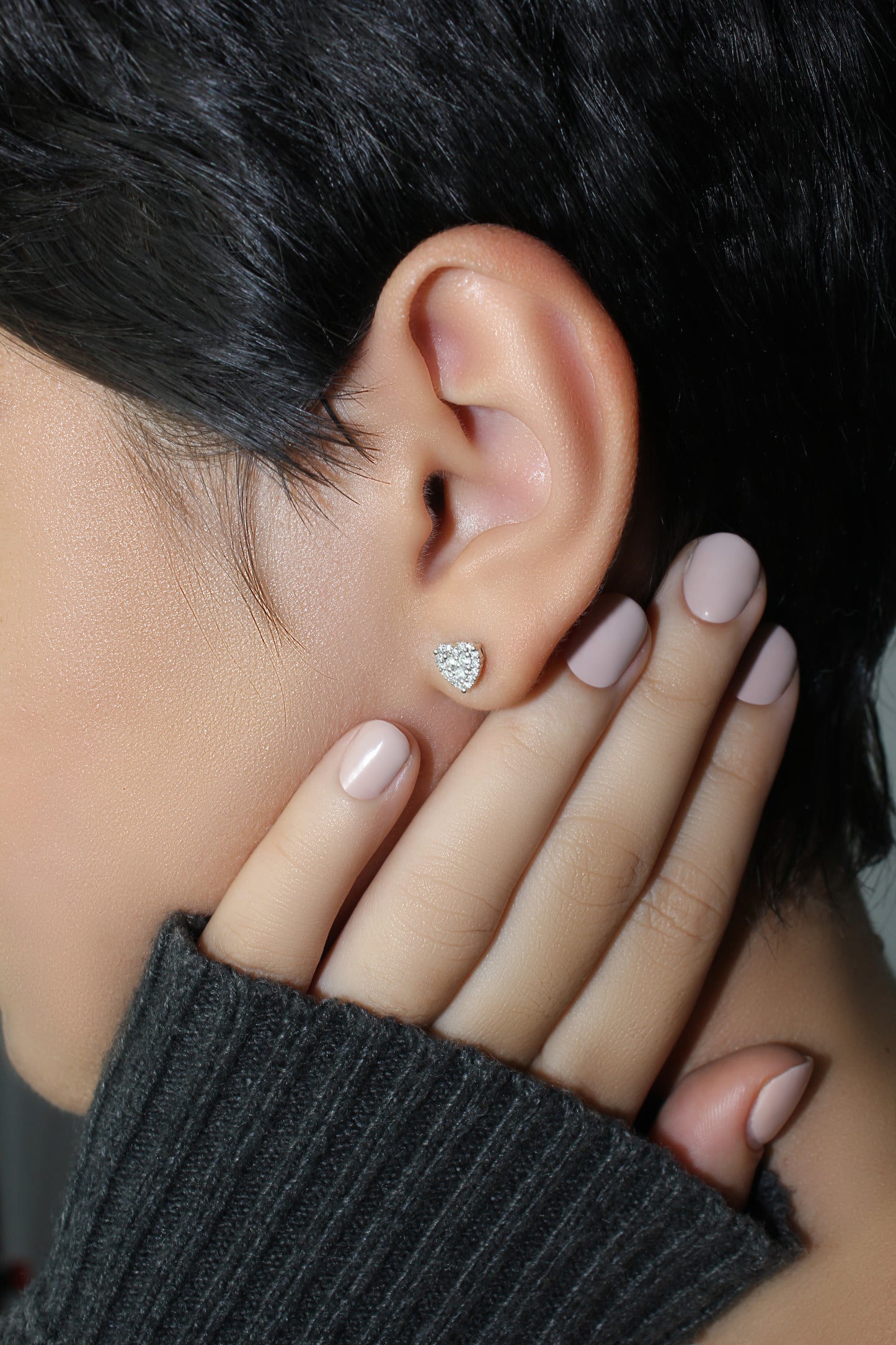 Belantina 14K Gold & Diamond Heart Earrings