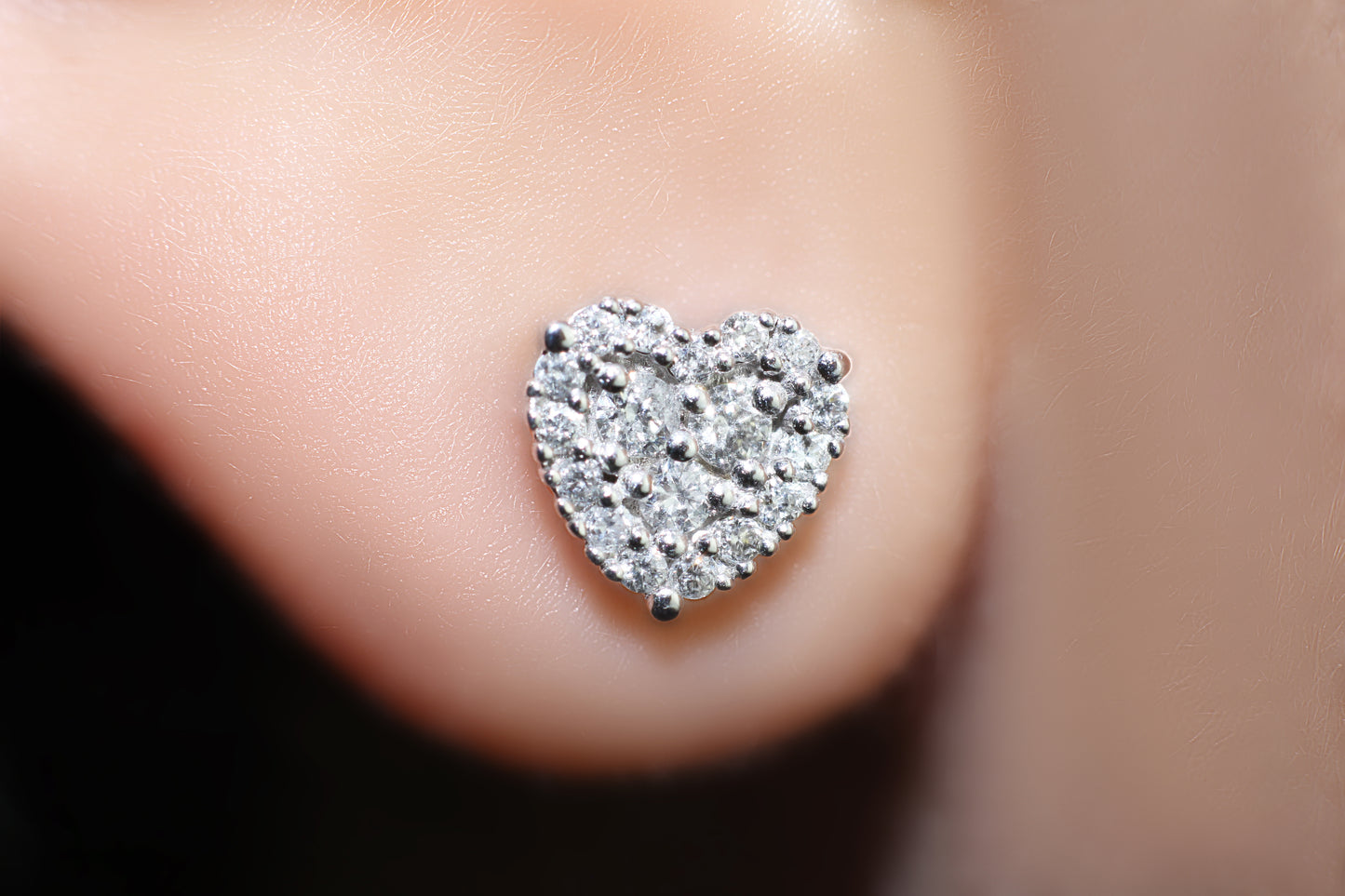 Belantina 14K Gold & Diamond Heart Earrings