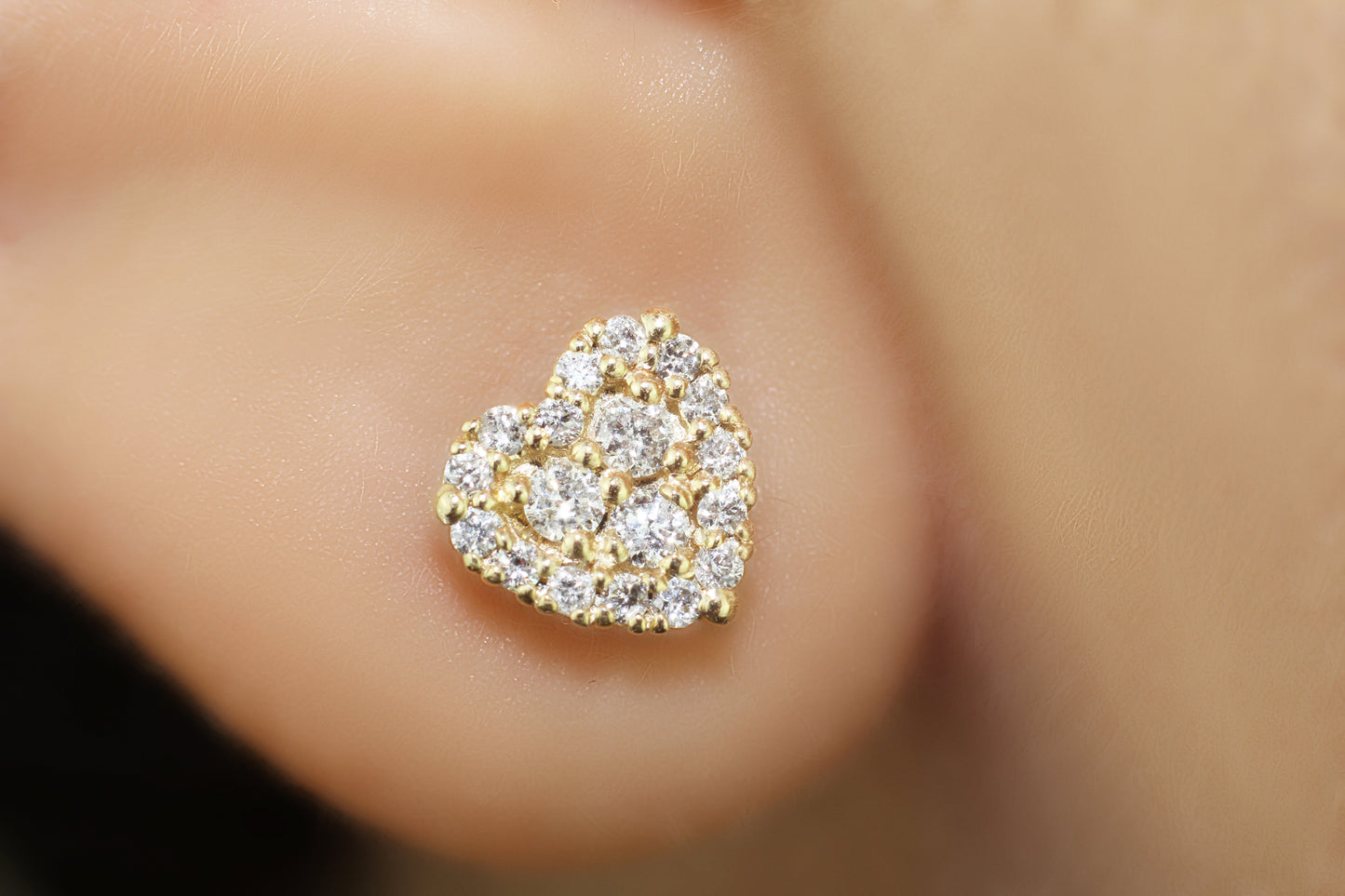 Belantina 14K Gold & Diamond Heart Earrings