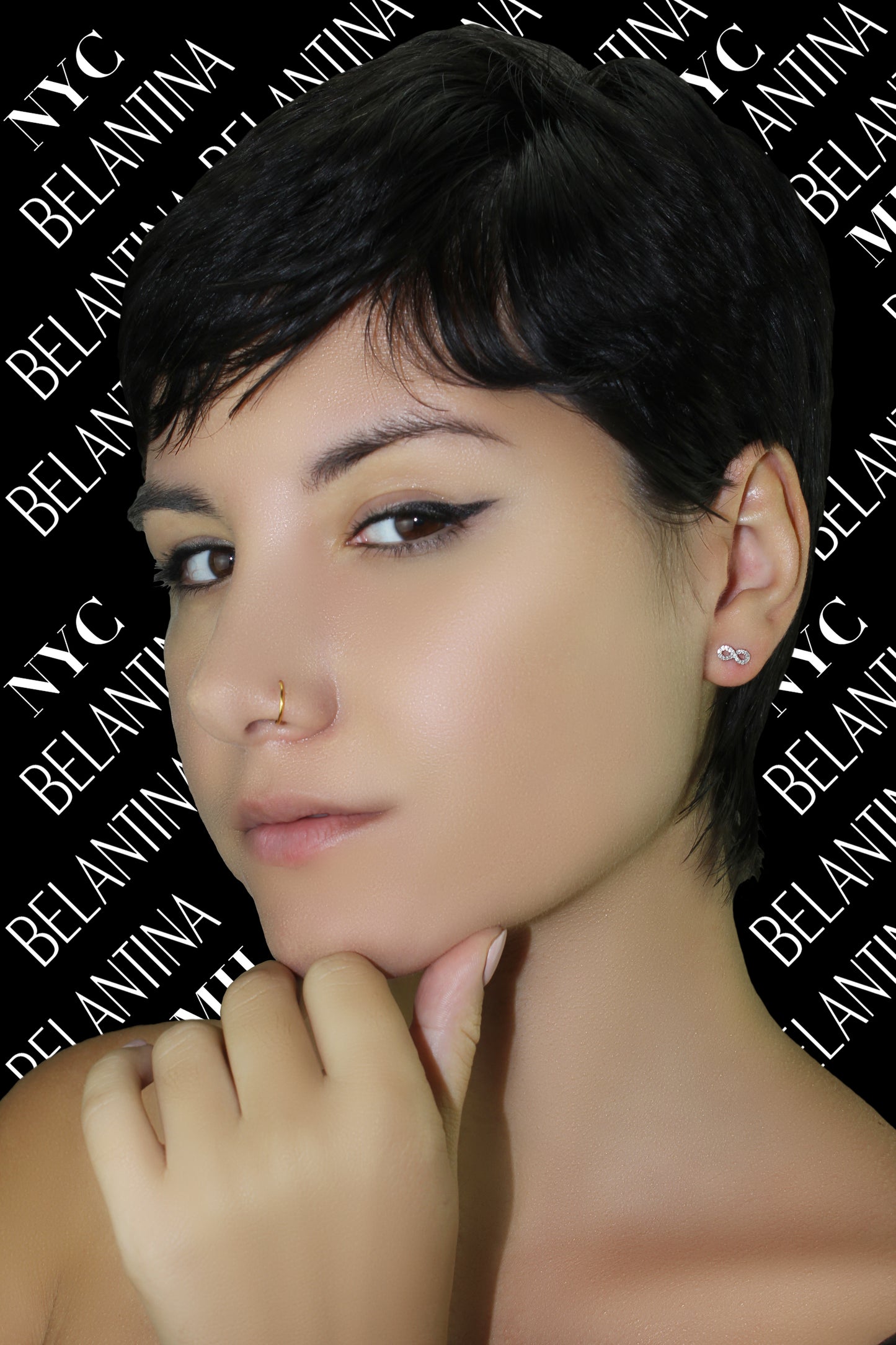 Belantina Diamond Petite Edit Infinity Earrings