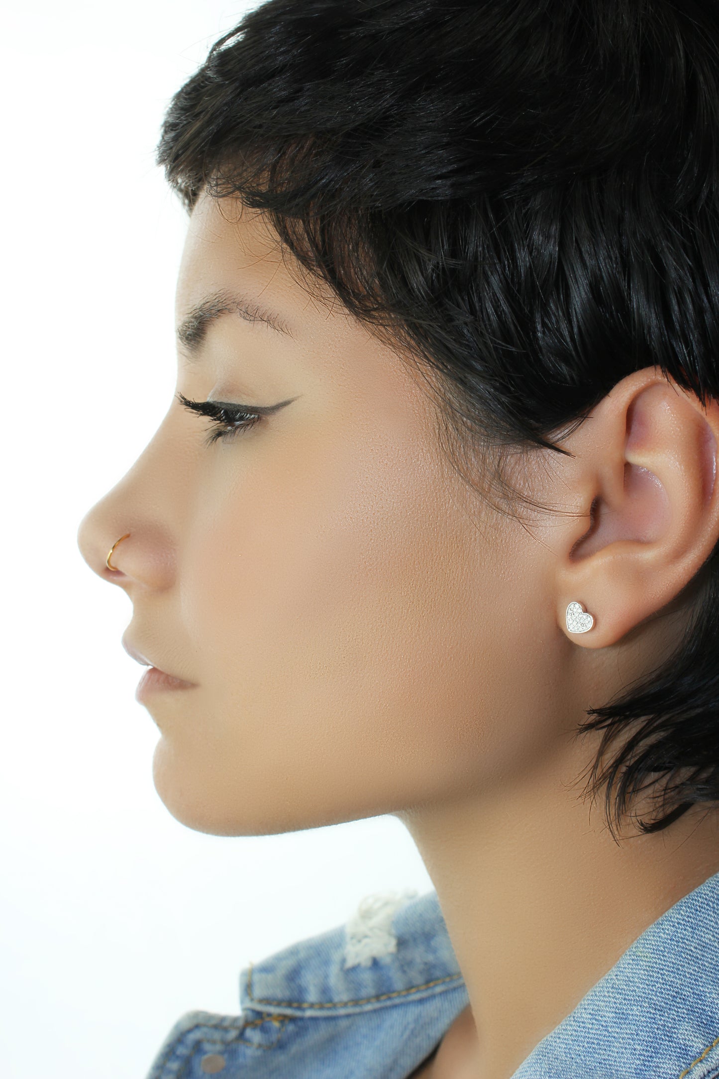 Belantina Diamond Heart Earrings In 14K Gold With 44 Natural Diamonds