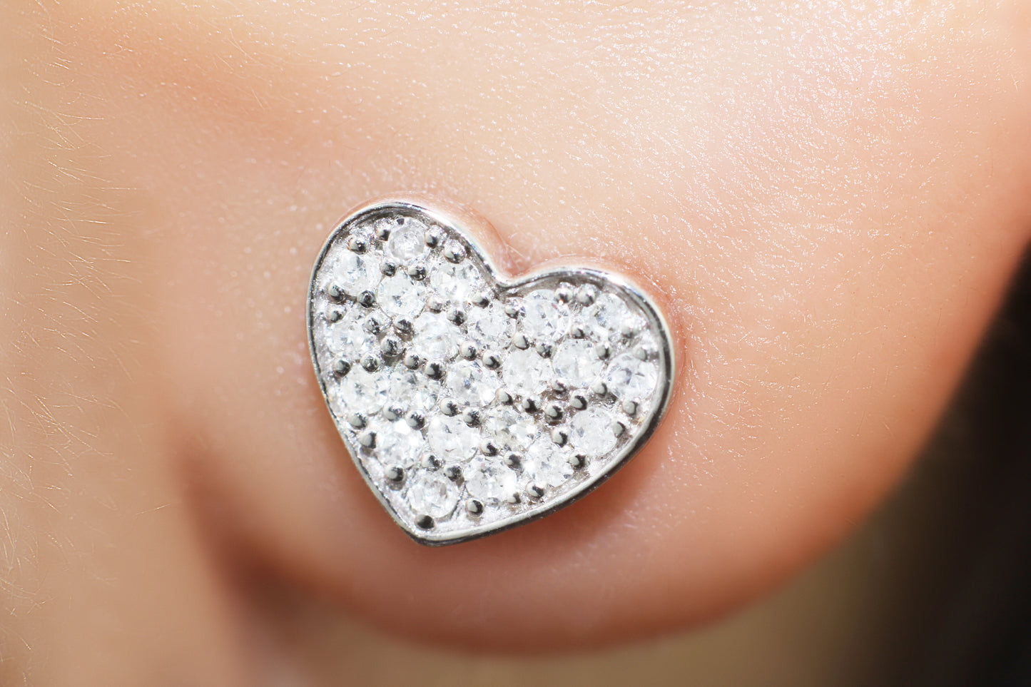 Belantina Diamond Heart Earrings In 14K Gold With 44 Natural Diamonds