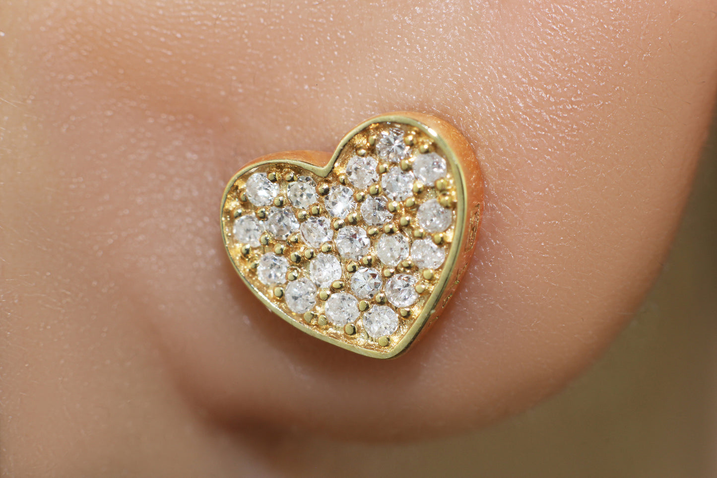 Belantina Diamond Heart Earrings In 14K Gold With 44 Natural Diamonds