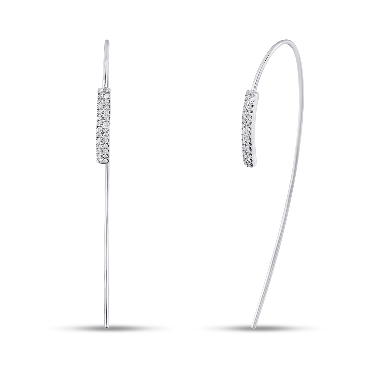 Belantina Diamond Linear Drop Earrings In 14K Gold