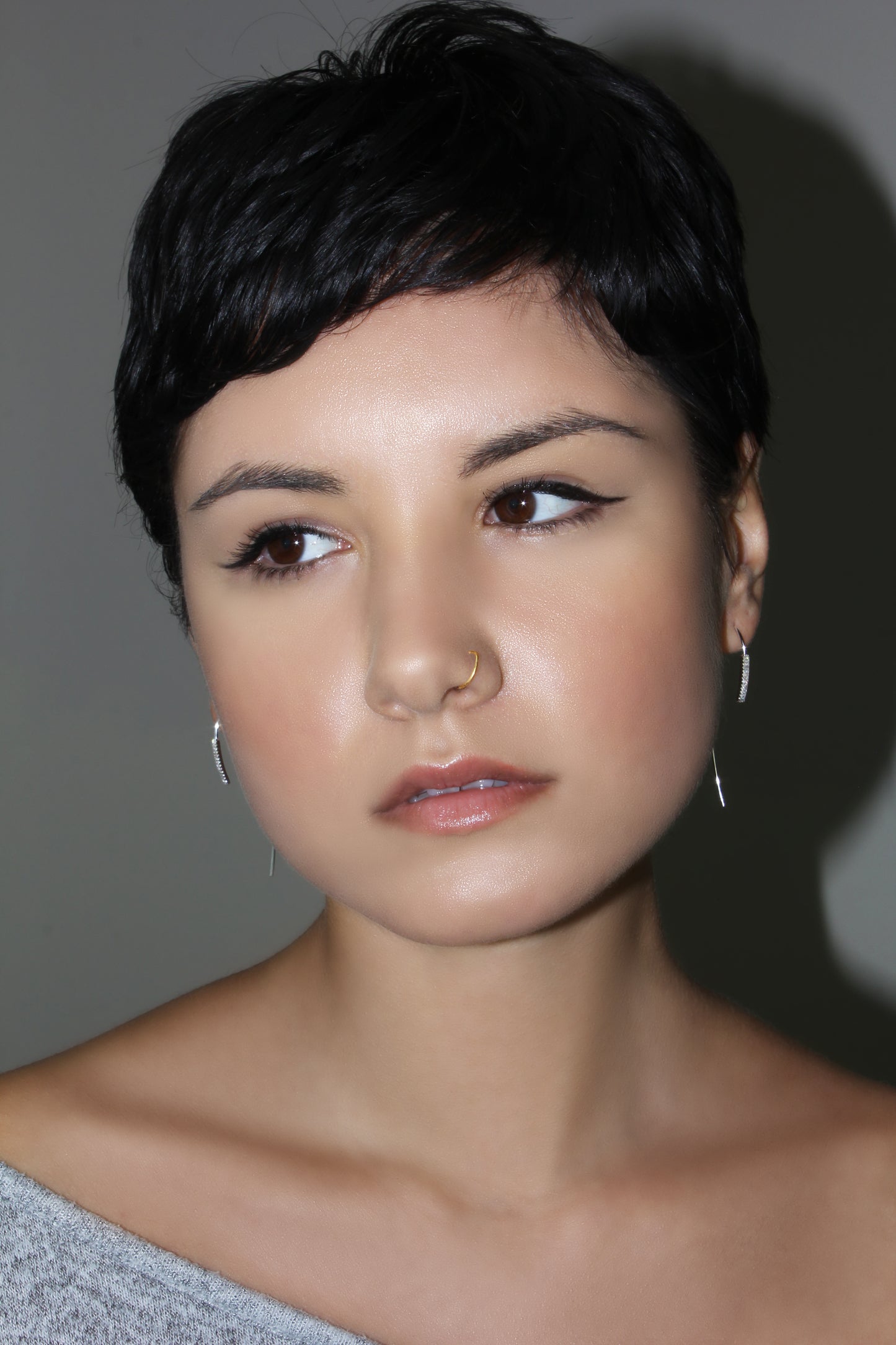 Belantina Diamond Linear Drop Earrings In 14K Gold
