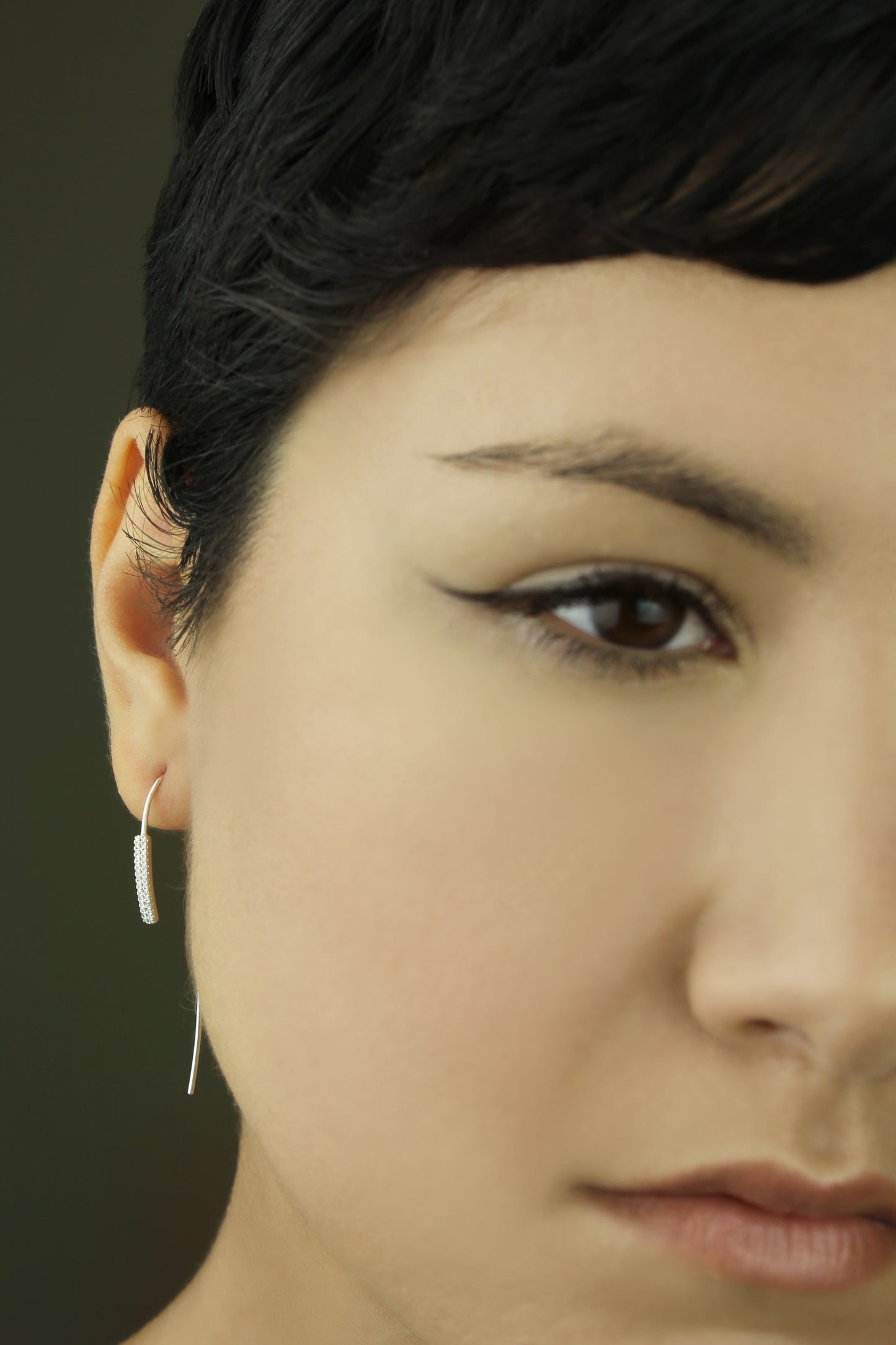 Belantina Diamond Linear Drop Earrings In 14K Gold
