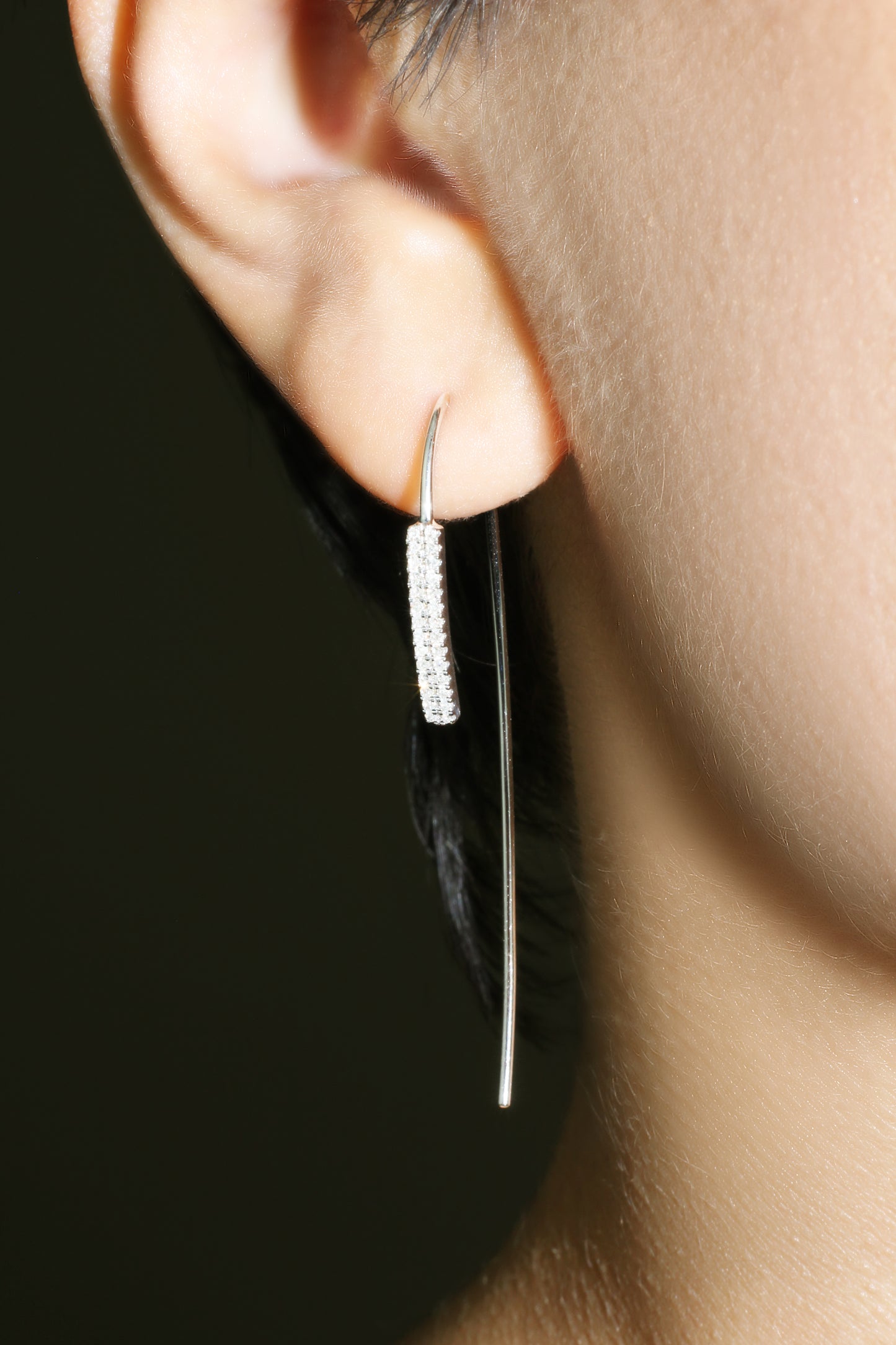 Belantina Diamond Linear Drop Earrings In 14K Gold