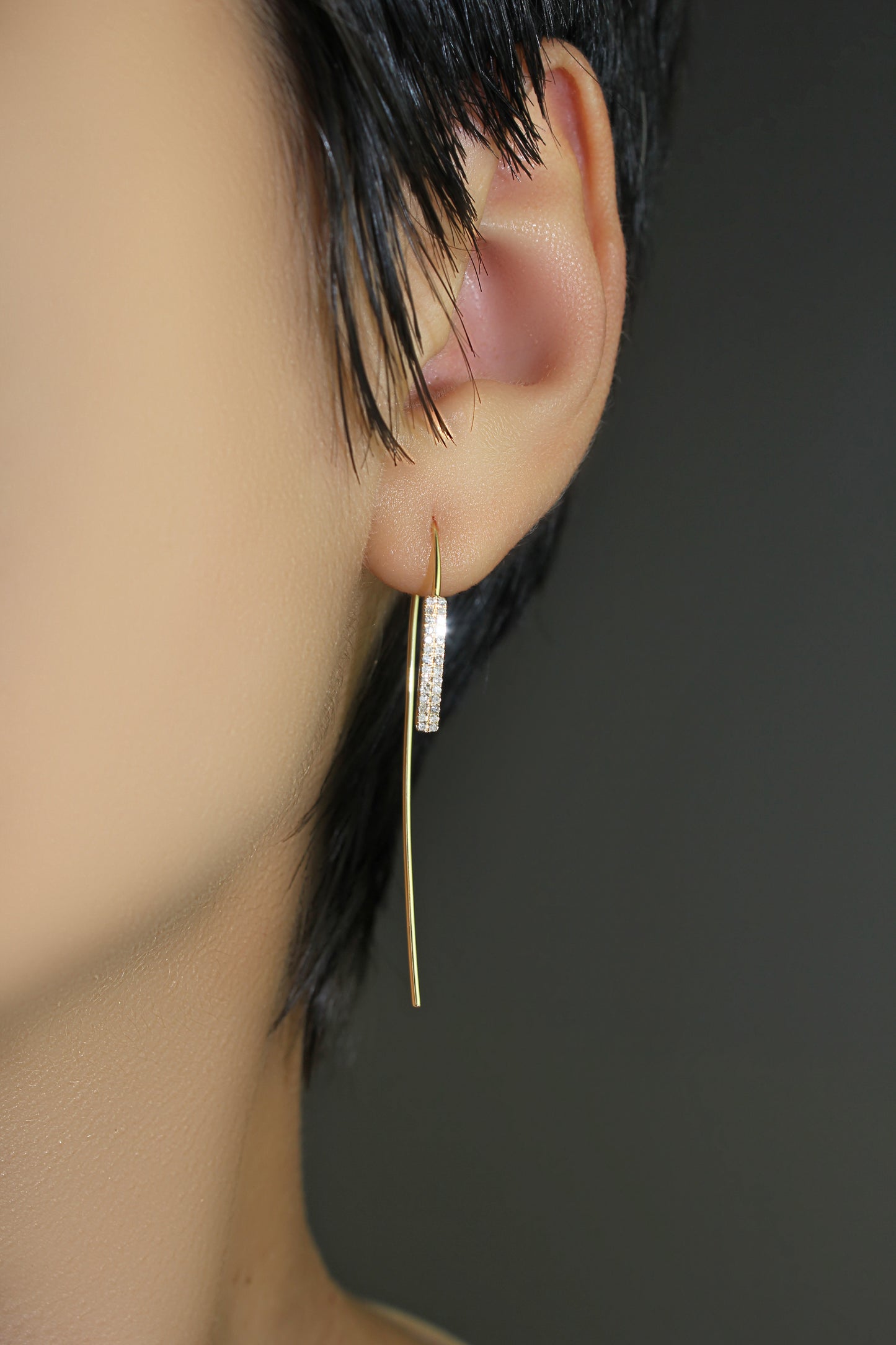 Belantina Diamond Linear Drop Earrings In 14K Gold