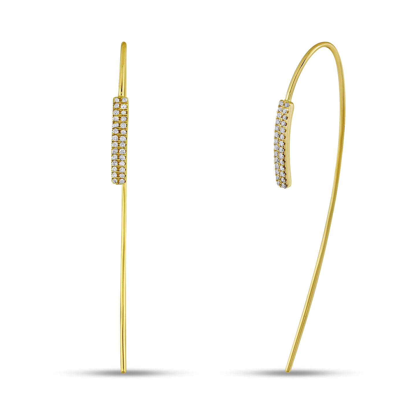 Belantina Diamond Linear Drop Earrings In 14K Gold