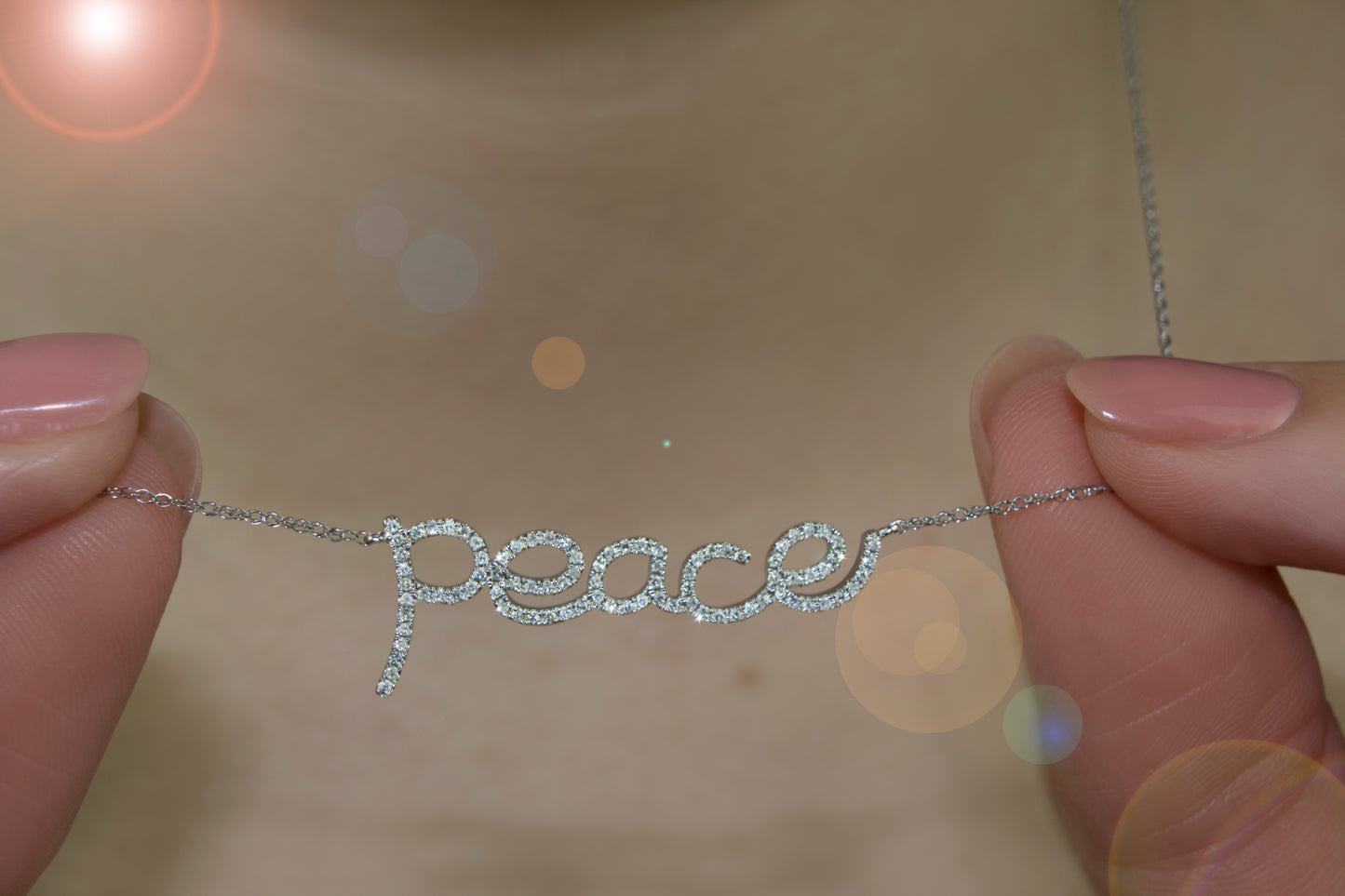 Belantina Diamond Peace Necklace in 14K Gold