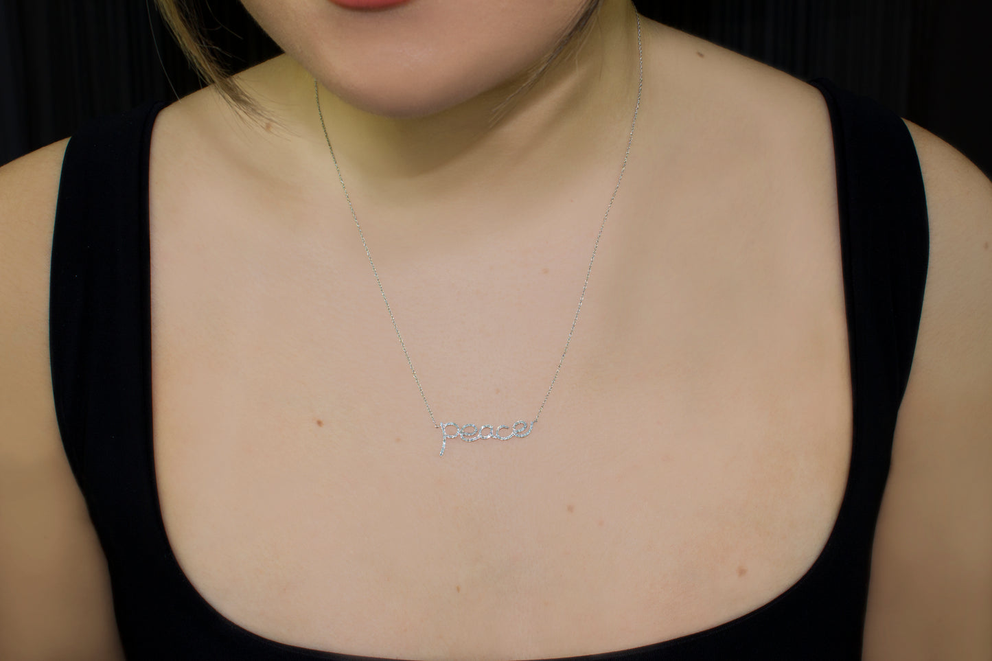 Belantina Diamond Peace Necklace in 14K Gold