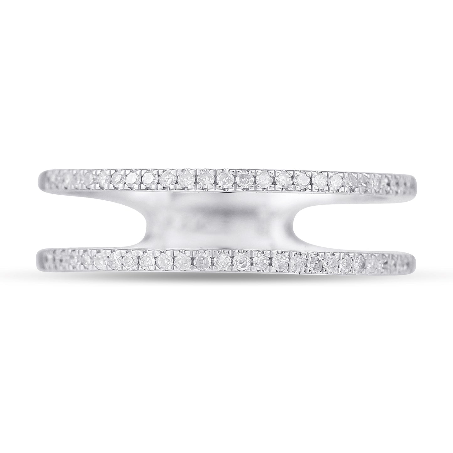 Belantina 1/6 Carat Diamond Double Row Band Ring for Women in 14k Gold