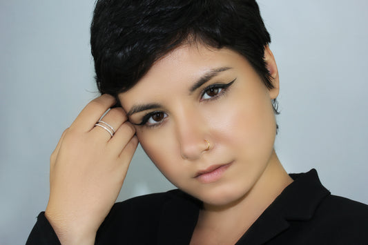 Belantina 1/6 Carat Diamond Double Row Band Ring for Women in 14k Gold