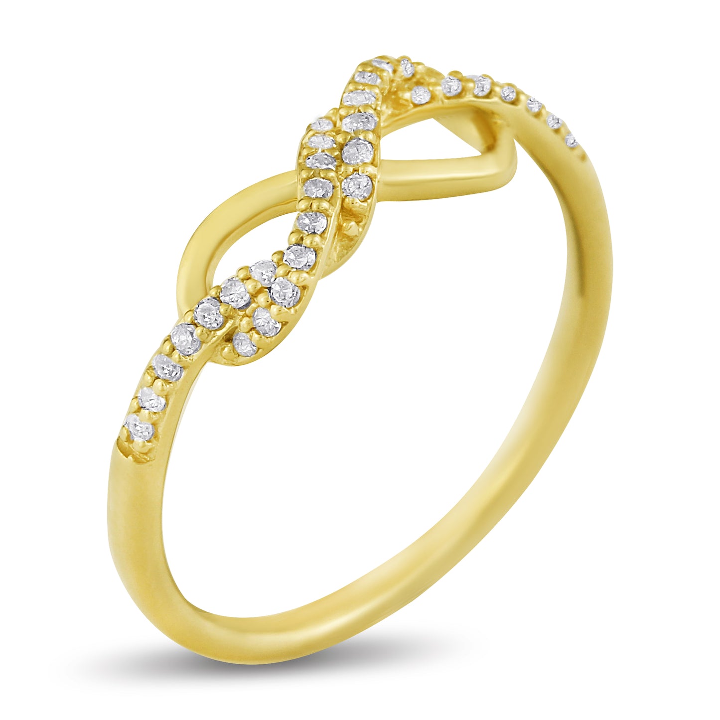 Belantina 1/8 Carat Natural Diamond Infinity Ring In 14k Gold