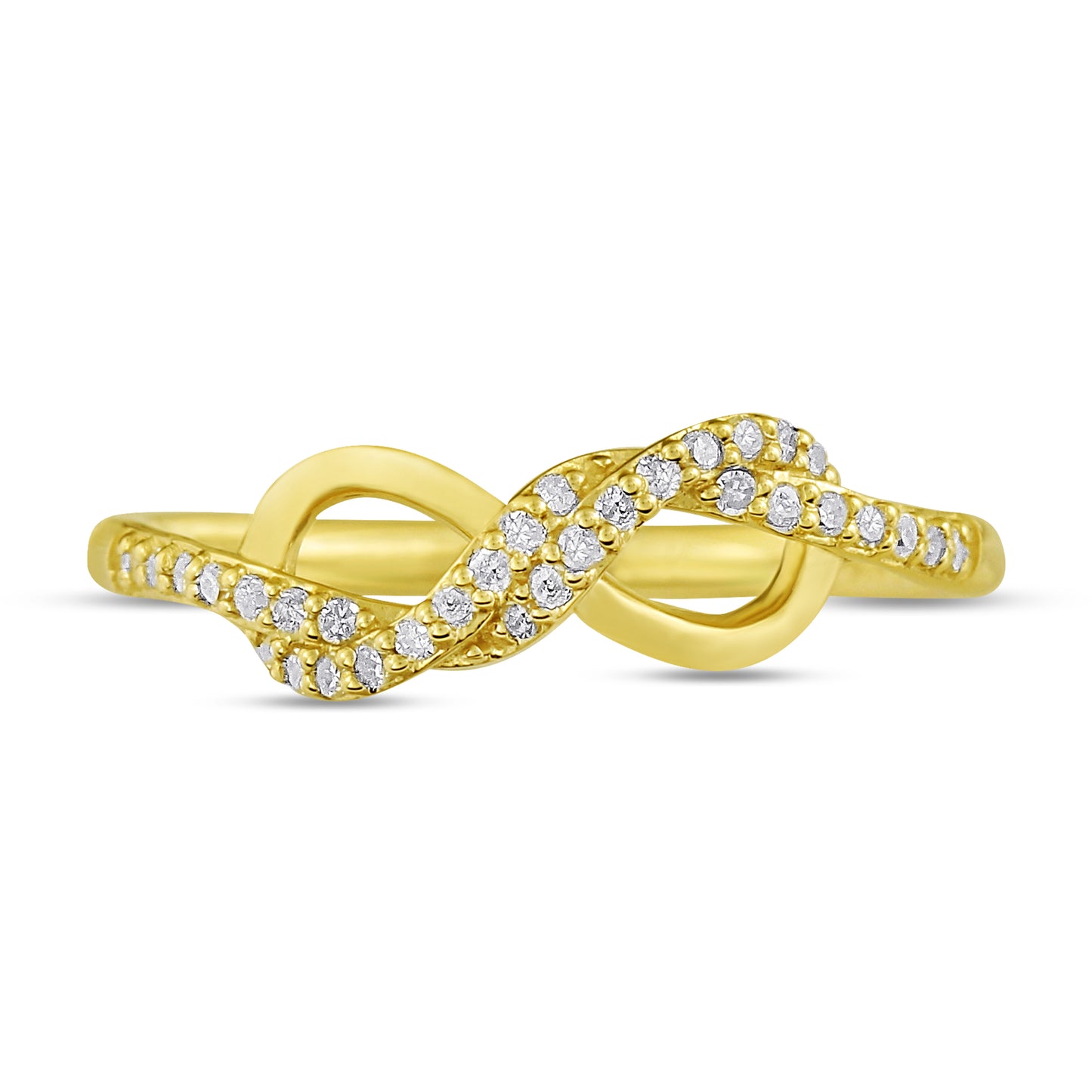 Belantina 1/8 Carat Natural Diamond Infinity Ring In 14k Gold