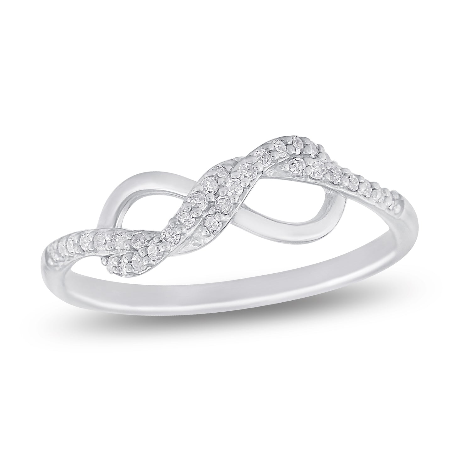 Belantina 1/8 Carat Natural Diamond Infinity Ring In 14k Gold