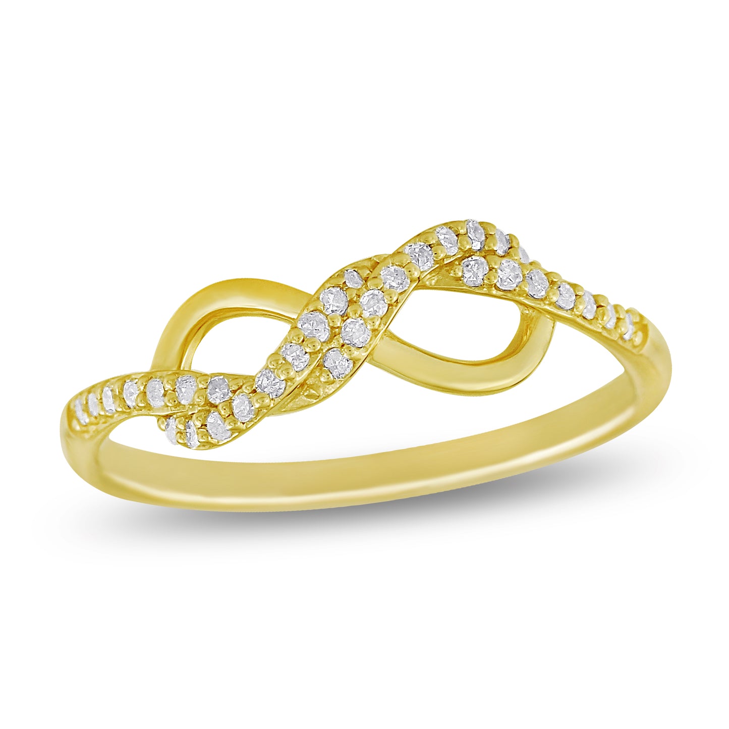 Belantina 1/8 Carat Natural Diamond Infinity Ring In 14k Gold