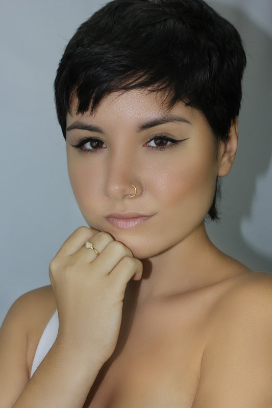 Belantina 1/10 Carat Natural Diamond Heart Ring for Women in 14k Gold