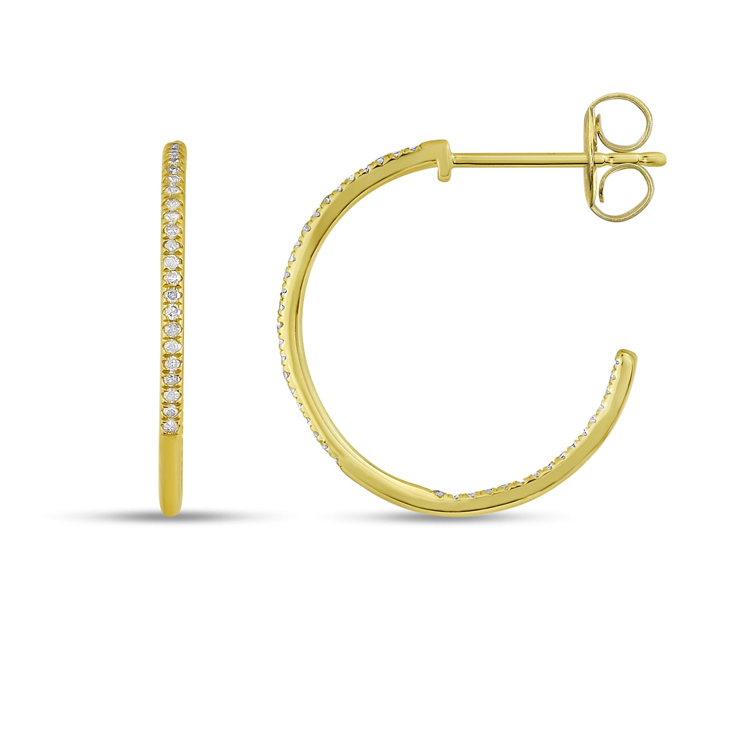 Belantina 14K Gold Natural Diamond Hoop Earrings for Women