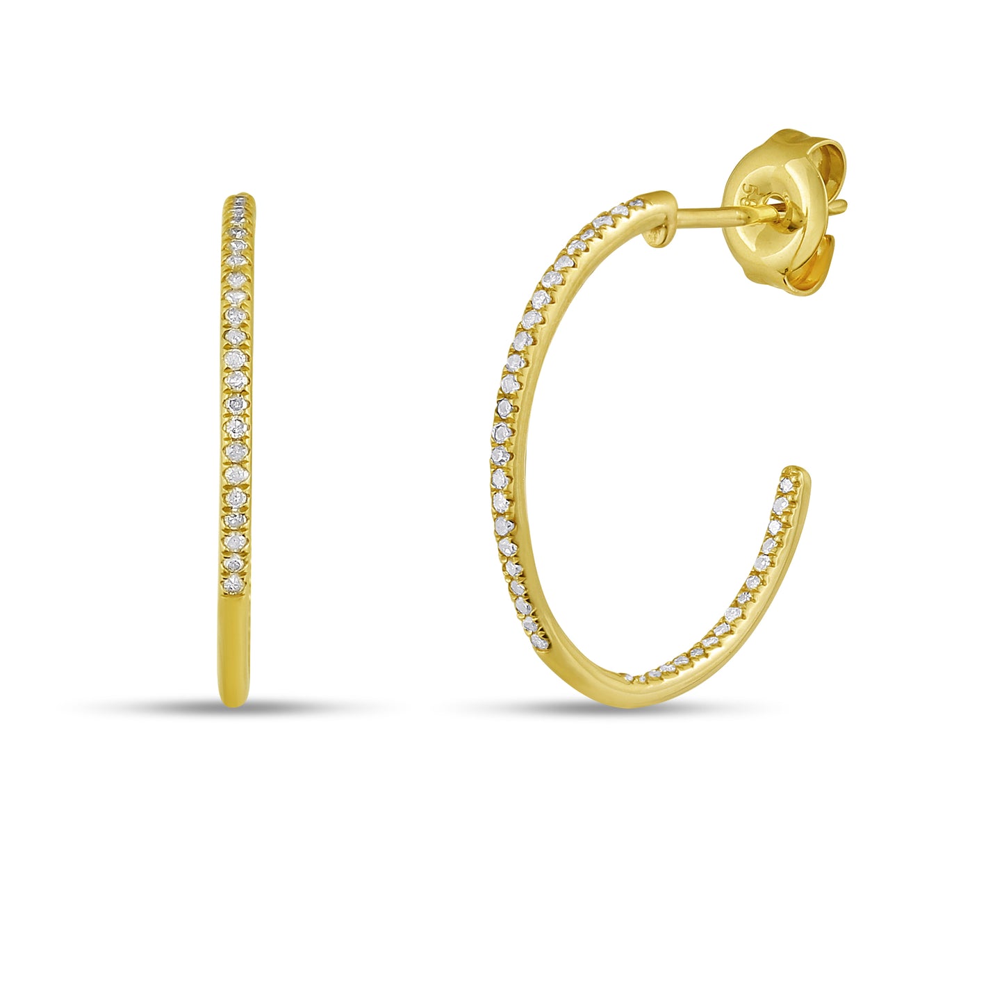 Belantina 14K Gold Natural Diamond Hoop Earrings for Women