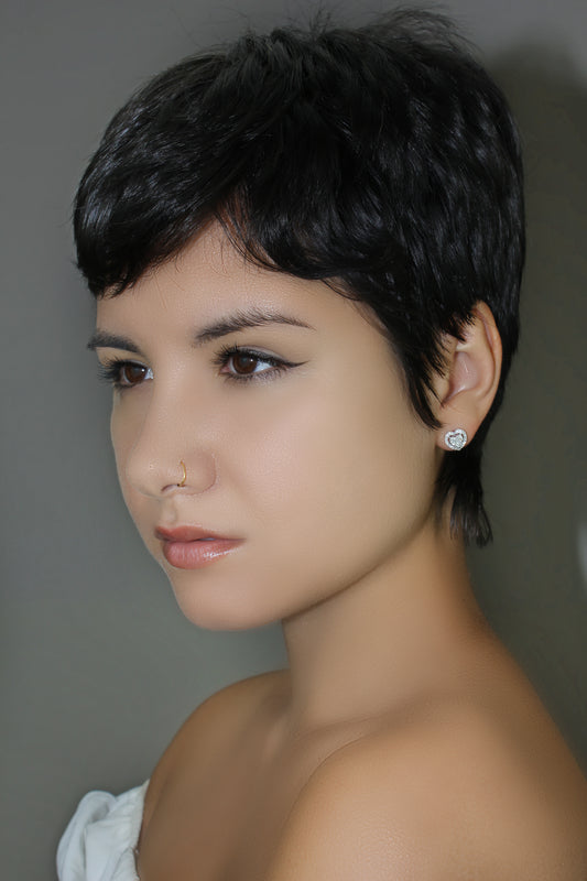 Belantina 14K Gold Natural Diamond Heart Earrings 1/2ct