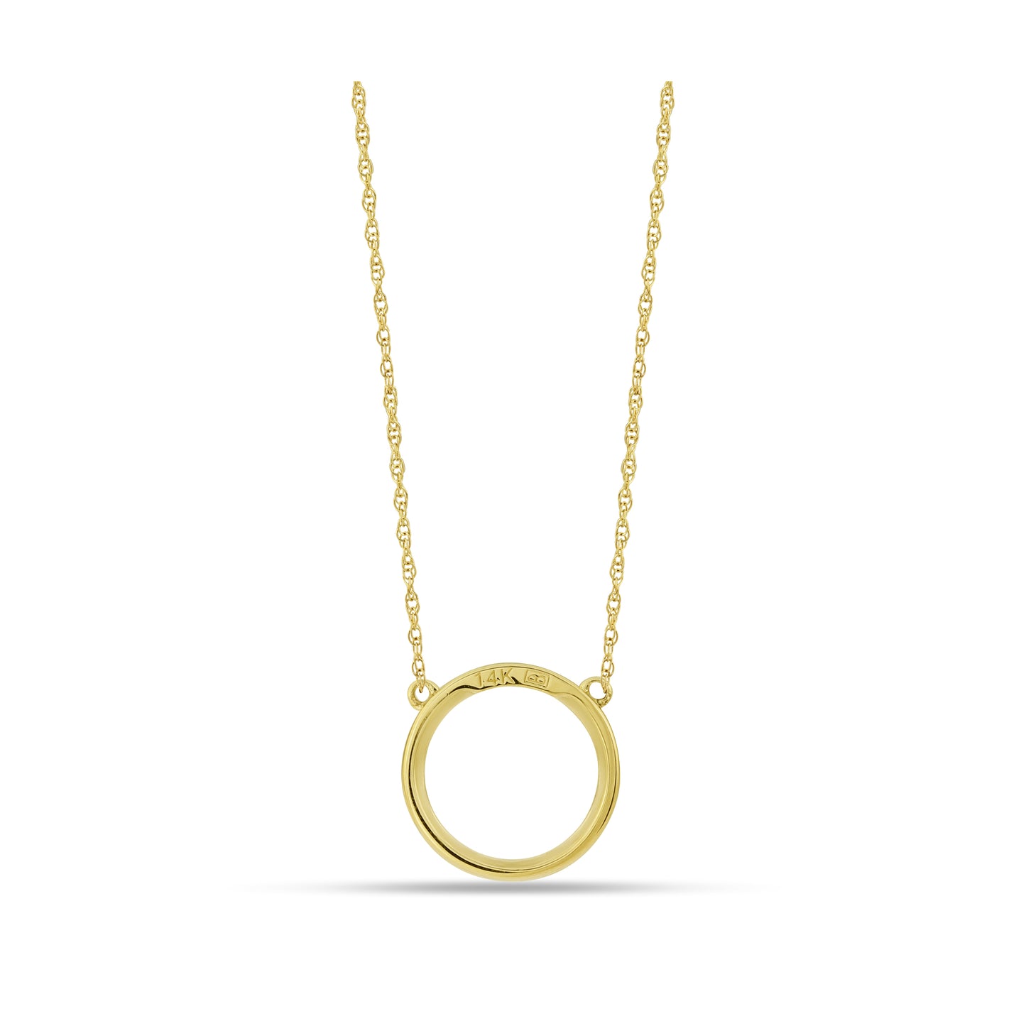 Belantina 1/10 Carat Diamond Open Eternity Circle Pendant Necklace In 14K Gold