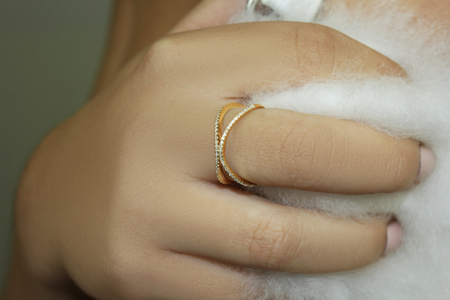 Belantina X Style Diamond Band Ring In 14k Gold 1/5 Carat