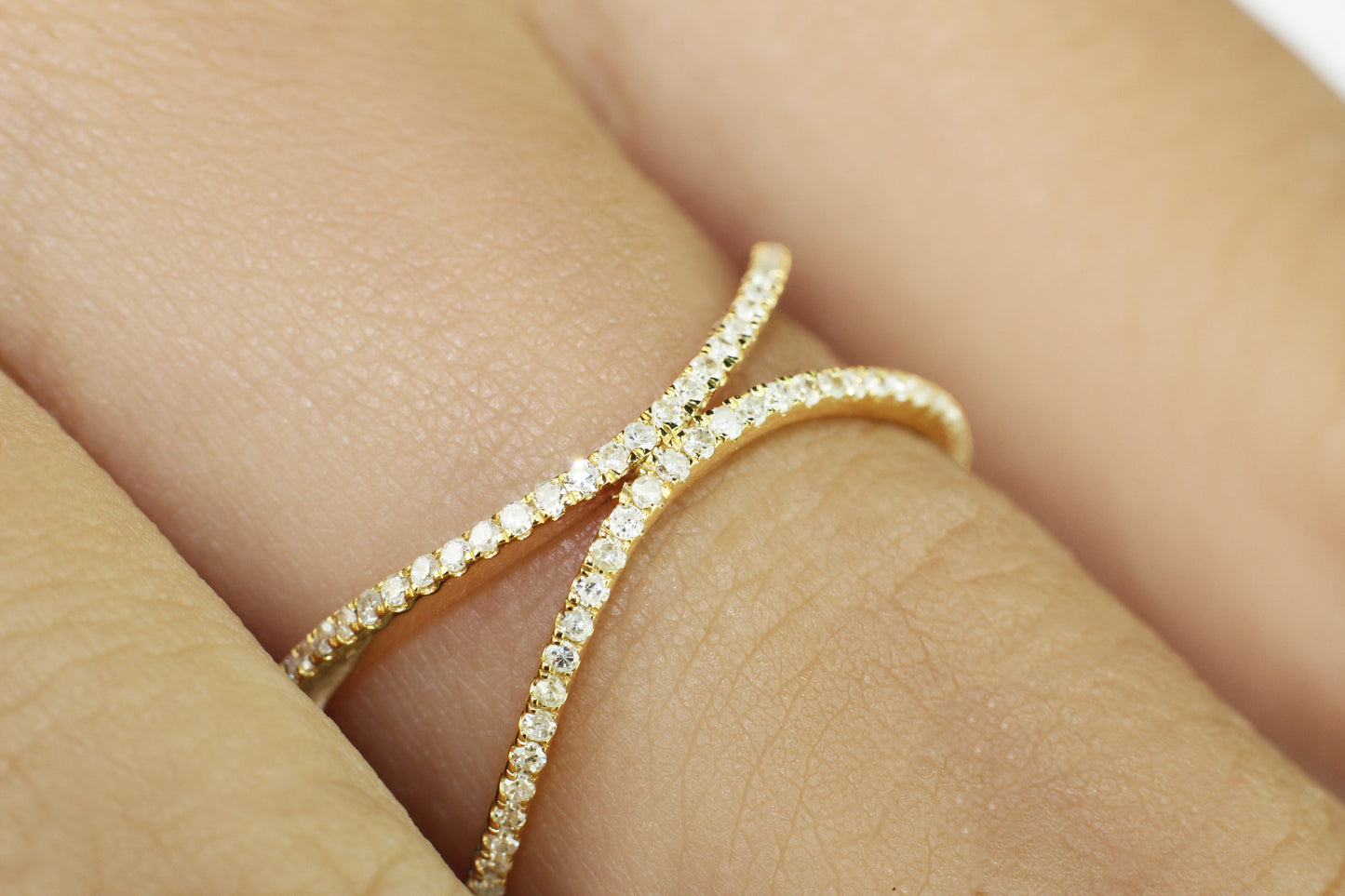 Belantina X Style Diamond Band Ring In 14k Gold 1/5 Carat