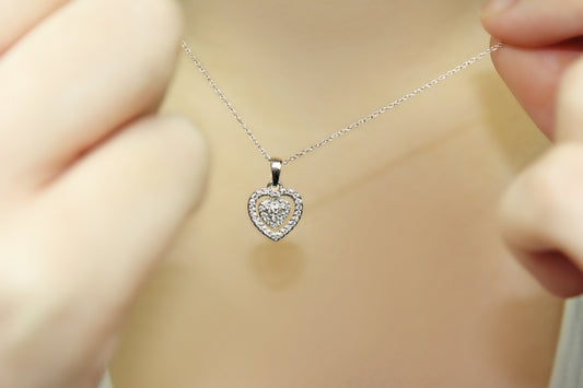 Belantina Heart Halo Pendant in 14K Gold Featuring 1/4 Carat In Natural Diamonds