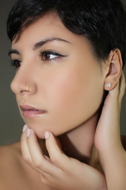 Belantina 14K Gold & Diamond Heart Earrings