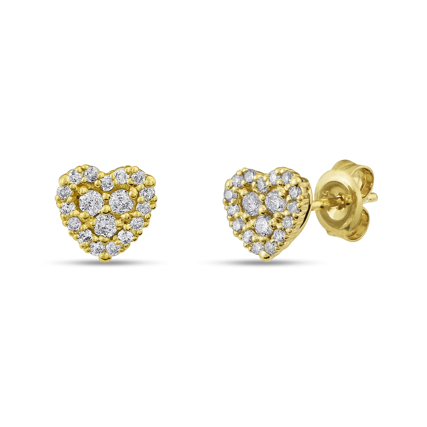 Belantina 14K Gold & Diamond Heart Earrings