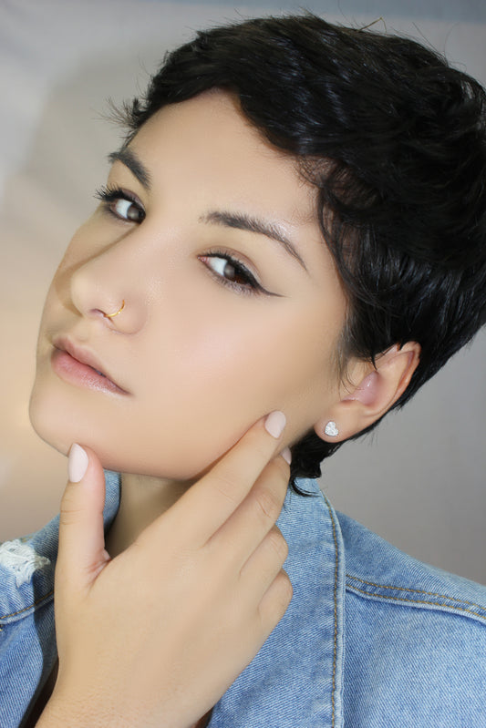 Belantina Diamond Heart Earrings In 14K Gold With 44 Natural Diamonds