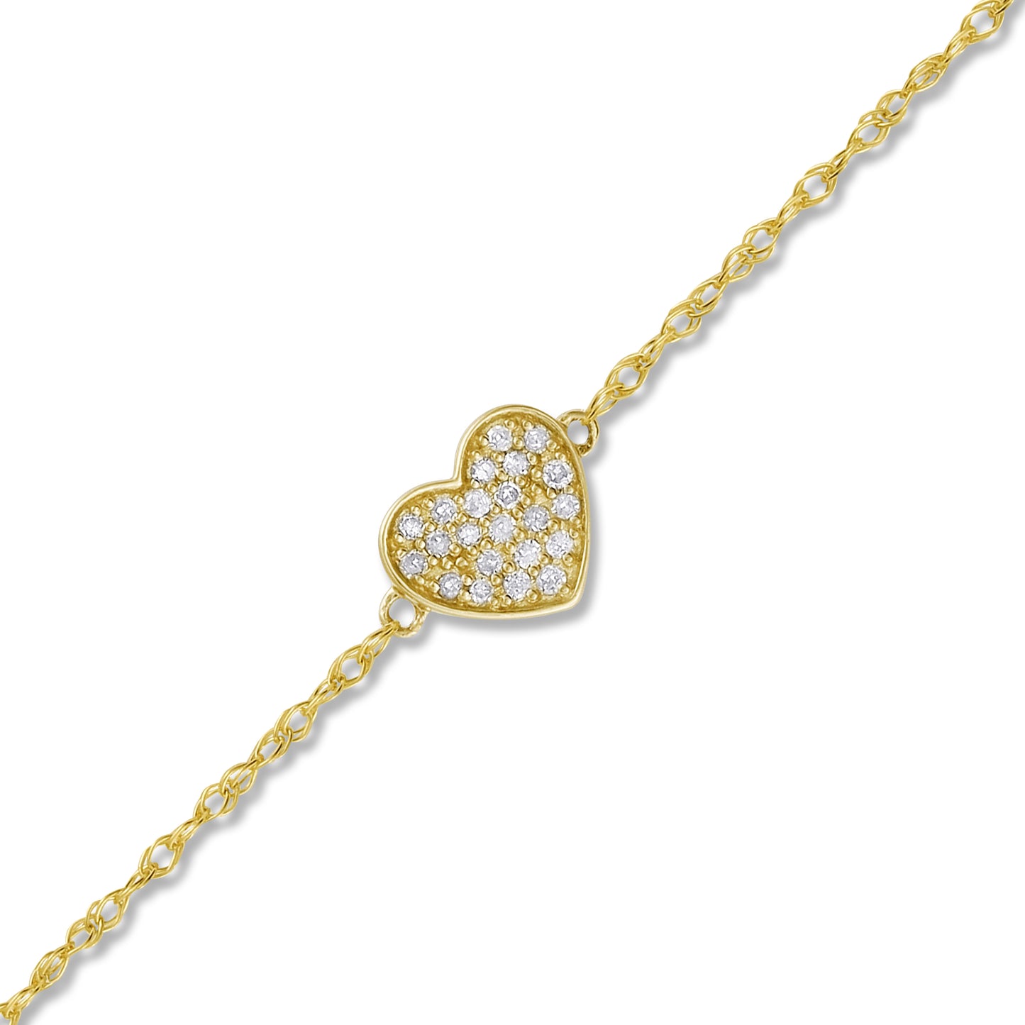 Belantina 14K Gold Diamond Heart Bracelet