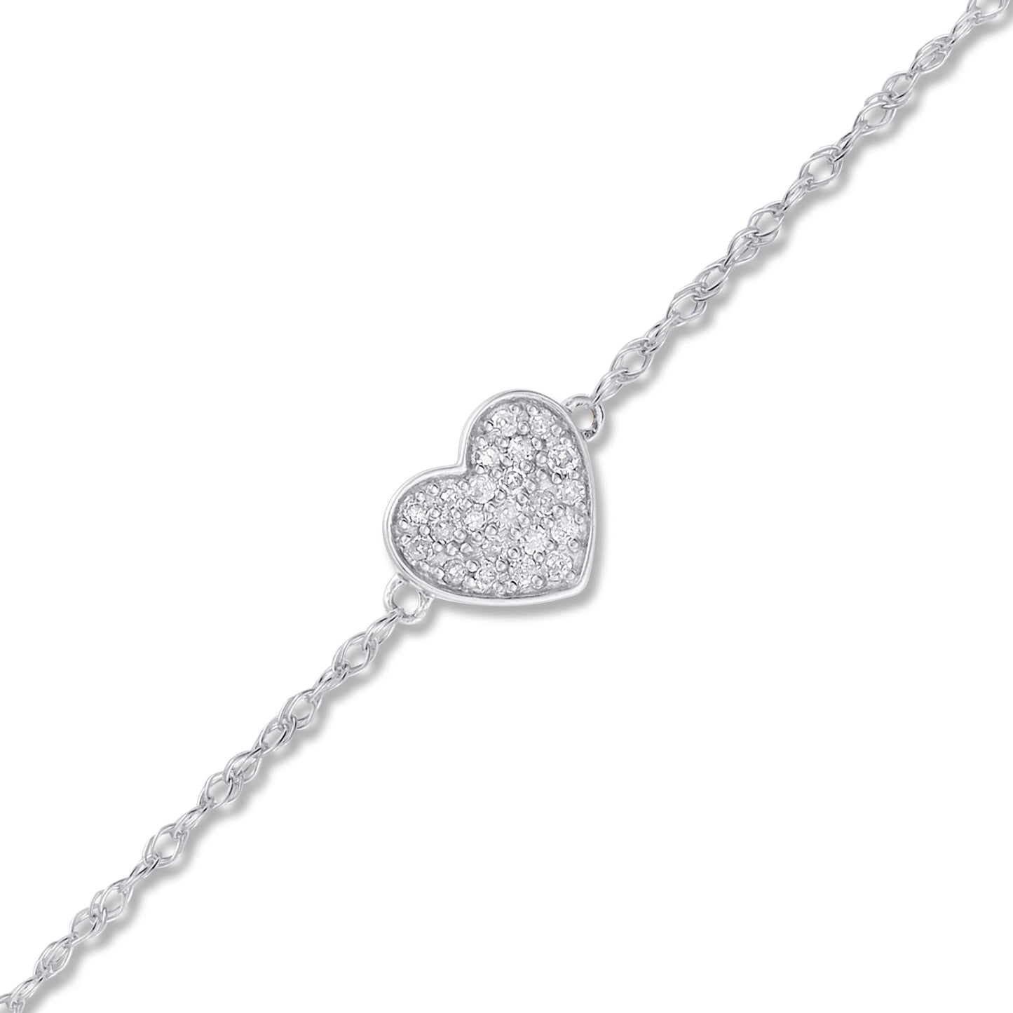 Belantina 14K Gold Diamond Heart Bracelet