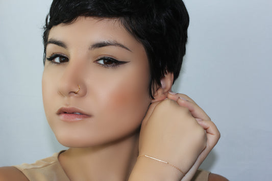 Belantina 14K Gold Bracelet With Diamond Bar Design